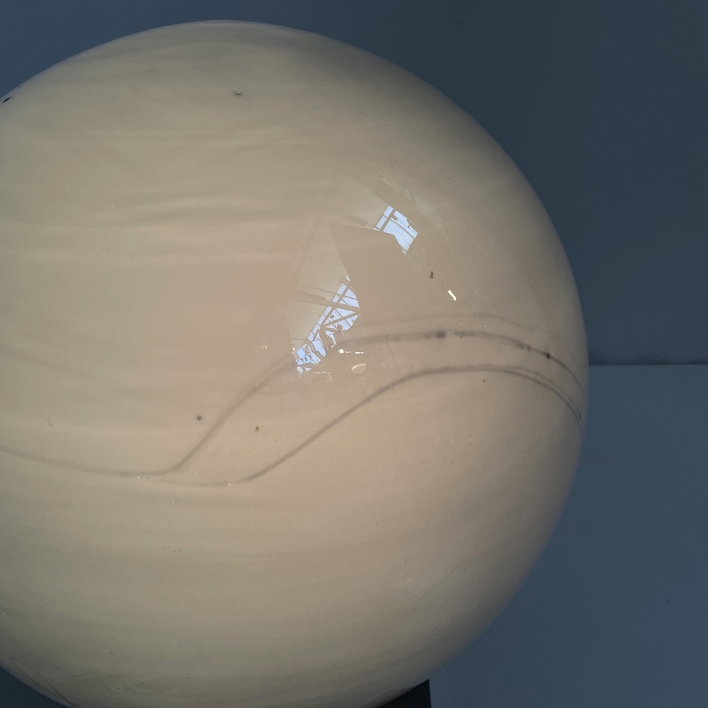 Lampada da tavolo in vetro e acciaio, 1970 ca.