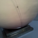 Lampada da tavolo in vetro e acciaio, 1970 ca.