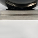 Lampada da tavolo in vetro e acciaio, 1970 ca.