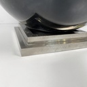 Lampada da tavolo in vetro e acciaio, 1970 ca.