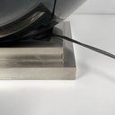 Lampada da tavolo in vetro e acciaio, 1970 ca.