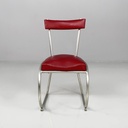 Sedie in sky rossa e metallo, 1930 ca.