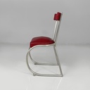 Sedie in sky rossa e metallo, 1930 ca.