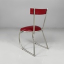 Sedie in sky rossa e metallo, 1930 ca.