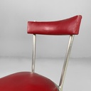 Sedie in sky rossa e metallo, 1930 ca.