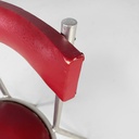 Sedie in sky rossa e metallo, 1930 ca.