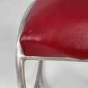 Sedie in sky rossa e metallo, 1930 ca.