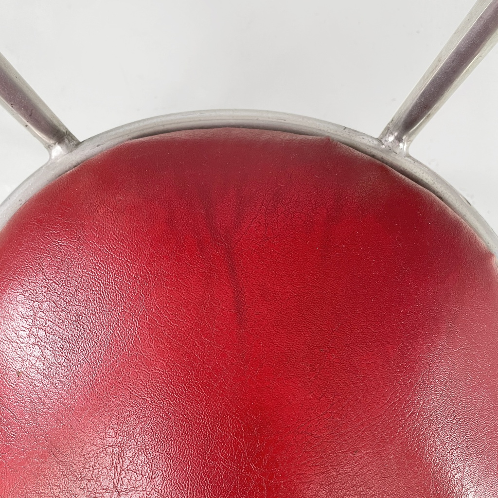 Sedie in sky rossa e metallo, 1930 ca.