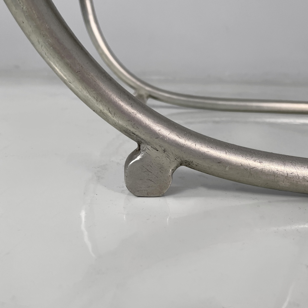 Sedie in sky rossa e metallo, 1930 ca.