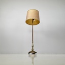 Lampada da terra in velluto e ottone, 1940 ca.