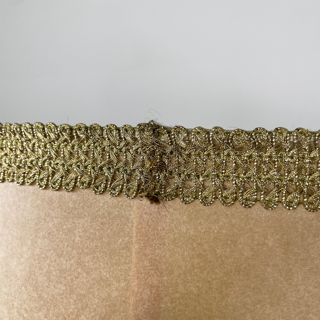 Lampada da terra in velluto e ottone, 1940 ca.