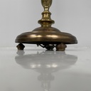 Lampada da terra in velluto e ottone, 1940 ca.