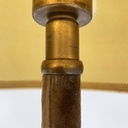 Lampada da terra in velluto e ottone, 1940 ca.