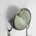 Specchio da parete con mensola in vetro e metallo, 1930 ca.