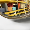 Specchio da parete con mensola in vetro e metallo, 1930 ca.