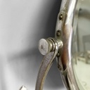 Specchio da parete con mensola in vetro e metallo, 1930 ca.