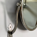 Specchio da parete con mensola in vetro e metallo, 1930 ca.