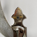 Specchio da parete con mensola in vetro e metallo, 1930 ca.