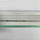 Specchio da parete con mensola in vetro e metallo, 1930 ca.