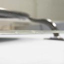 Specchio da parete con mensola in vetro e metallo, 1930 ca.