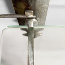 Specchio da parete con mensola in vetro e metallo, 1930 ca.