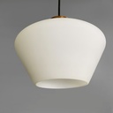 Lampadario a tre luci in vetro e metallo nero, 1950 ca.