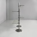 Libreria in metallo e vetro, 1980 ca.