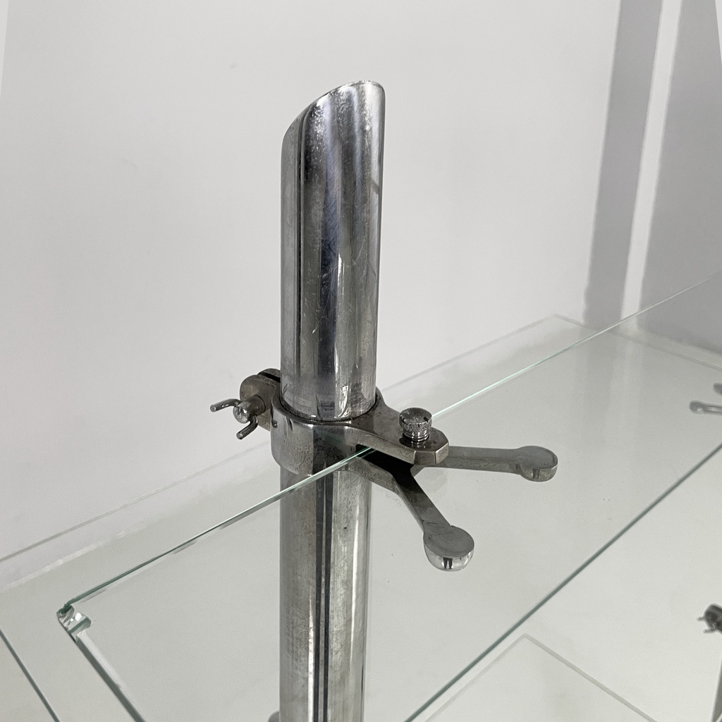 Libreria in metallo e vetro, 1980 ca.