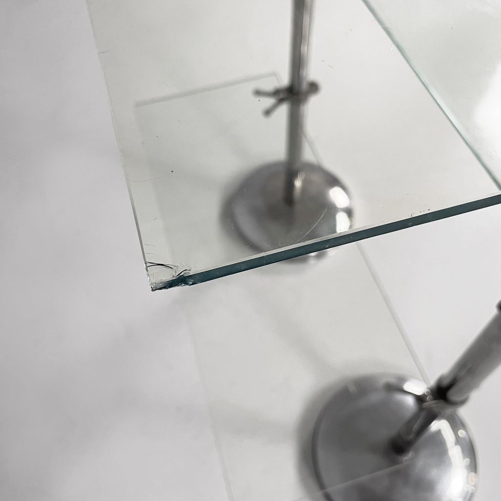 Libreria in metallo e vetro, 1980 ca.