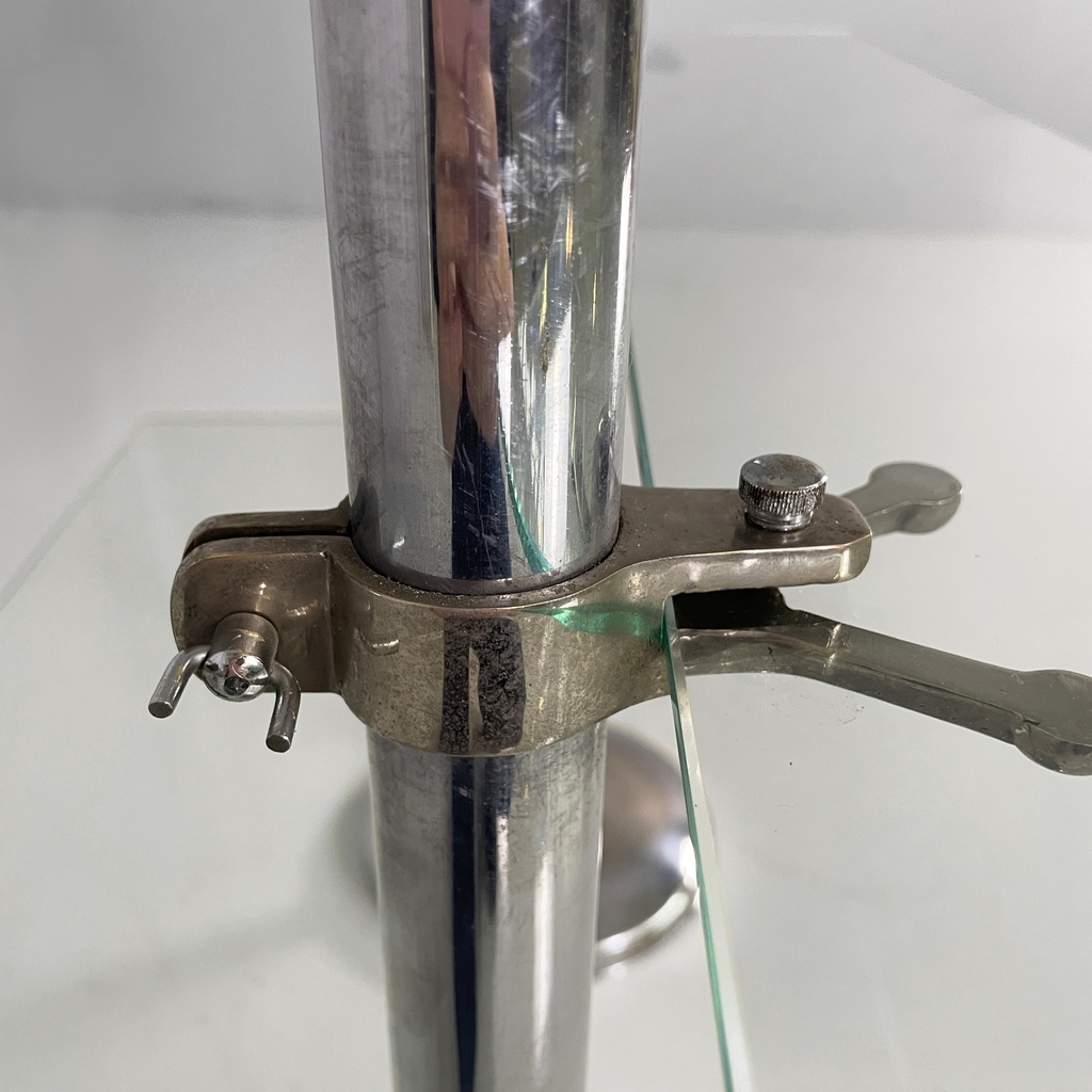 Libreria in metallo e vetro, 1980 ca.