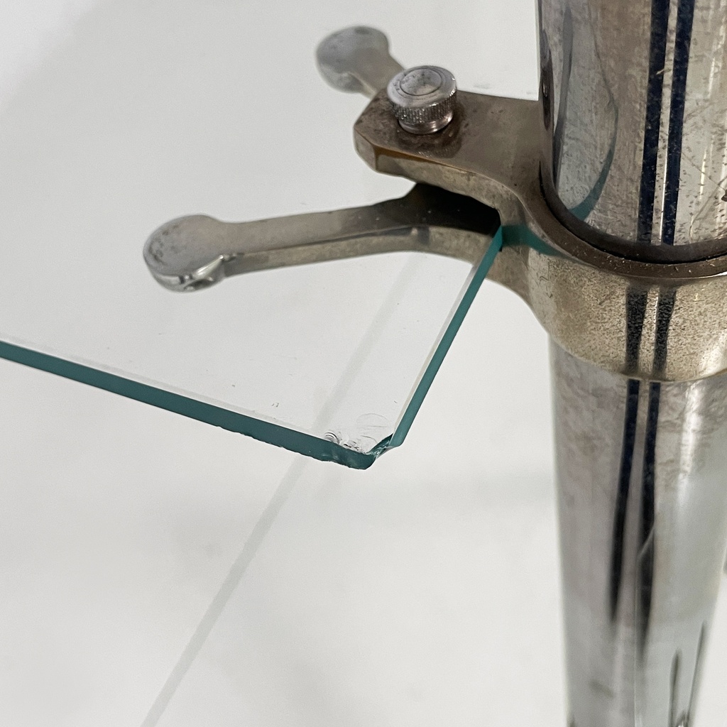 Libreria in metallo e vetro, 1980 ca.