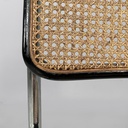 Sedia In legno nero, paglia e acciaio, 1960 ca.