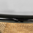 Sedia In legno nero, paglia e acciaio, 1960 ca.