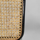 Sedia In legno nero, paglia e acciaio, 1960 ca.