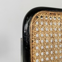 Sedia In legno nero, paglia e acciaio, 1960 ca.