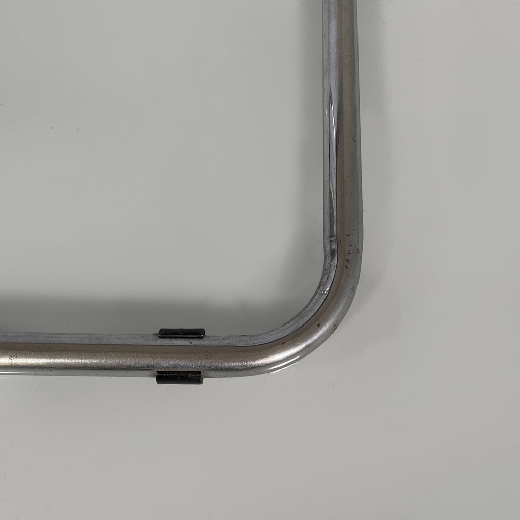 Sedia In legno nero, paglia e acciaio, 1960 ca.