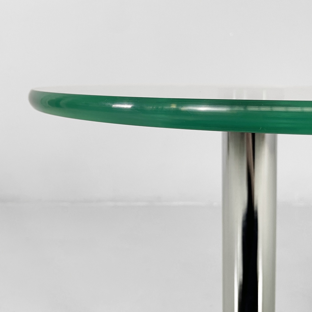 Tavolo da caffè in vetro, acciaio e marmo, 1980 ca.