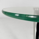 Tavolo da caffè in vetro, acciaio e marmo, 1980 ca.