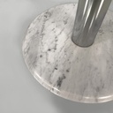 Tavolo da caffè in vetro, acciaio e marmo, 1980 ca.