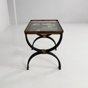 tavoli da caffè impilabili in metallo e vetro, 1940 ca.