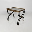 tavoli da caffè impilabili in metallo e vetro, 1940 ca.