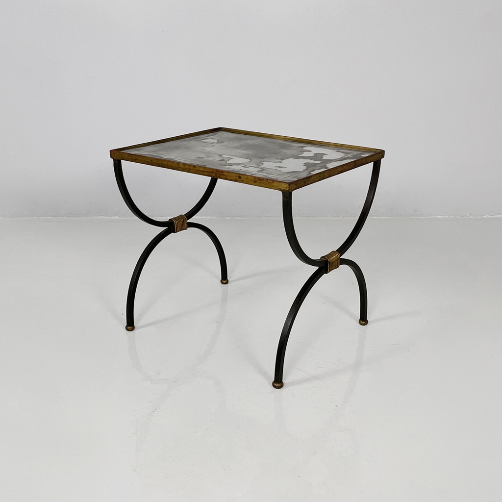 tavoli da caffè impilabili in metallo e vetro, 1940 ca.