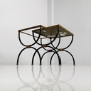 tavoli da caffè impilabili in metallo e vetro, 1940 ca.