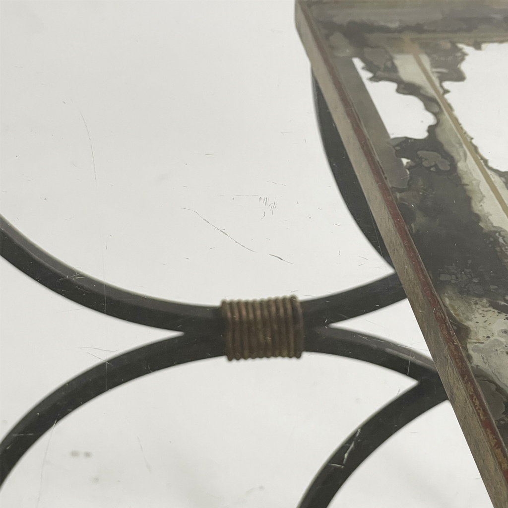 tavoli da caffè impilabili in metallo e vetro, 1940 ca.