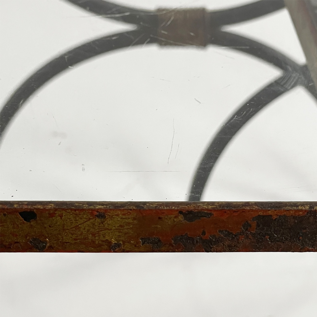 tavoli da caffè impilabili in metallo e vetro, 1940 ca.