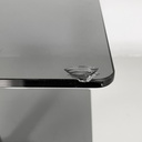 Consolle in vetro fumè e acciaio, 1980 ca.