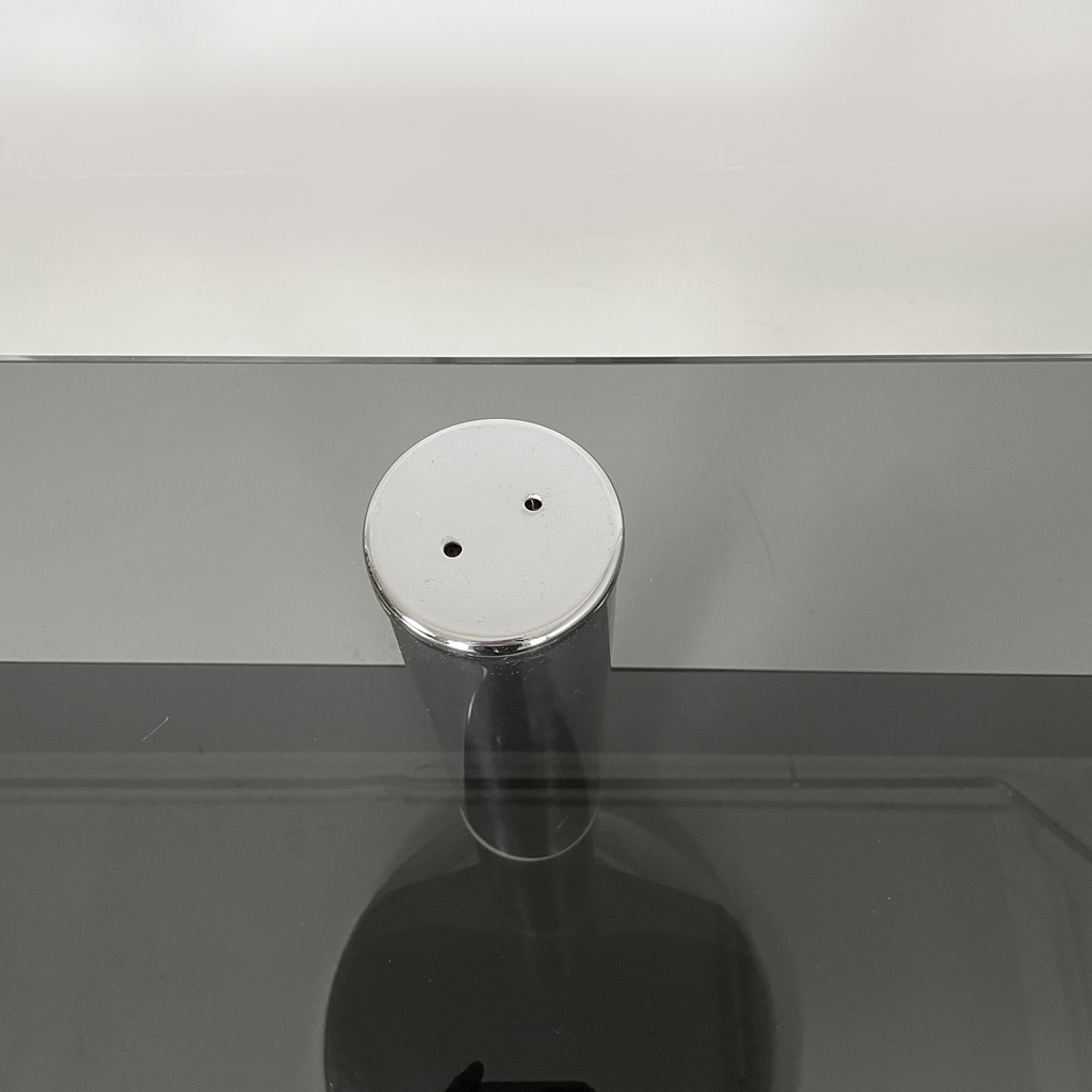 Consolle in vetro fumè e acciaio, 1980 ca.