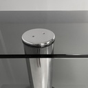 Consolle in vetro fumè e acciaio, 1980 ca.