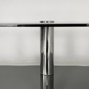 Consolle in vetro fumè e acciaio, 1980 ca.