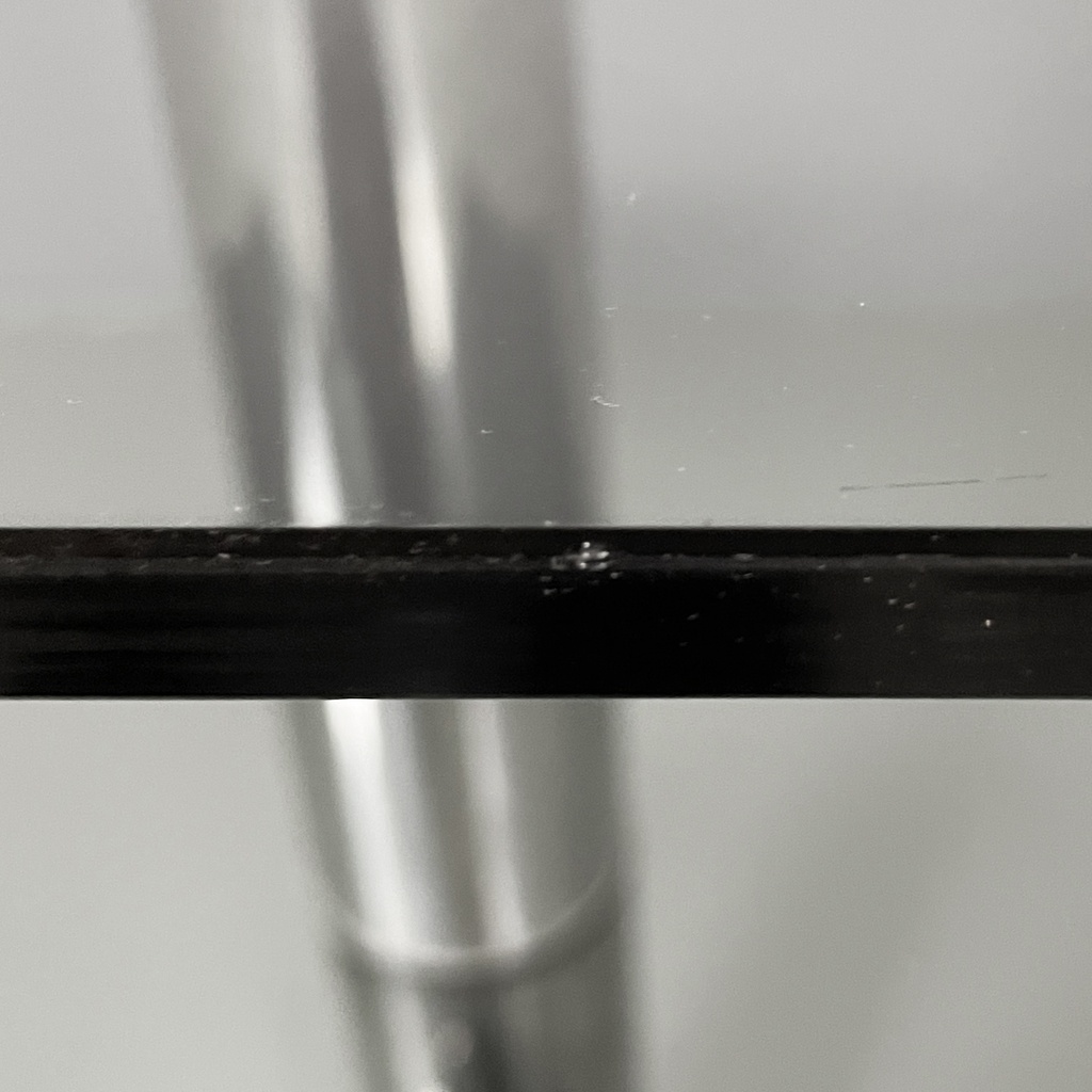 Consolle in vetro fumè e acciaio, 1980 ca.